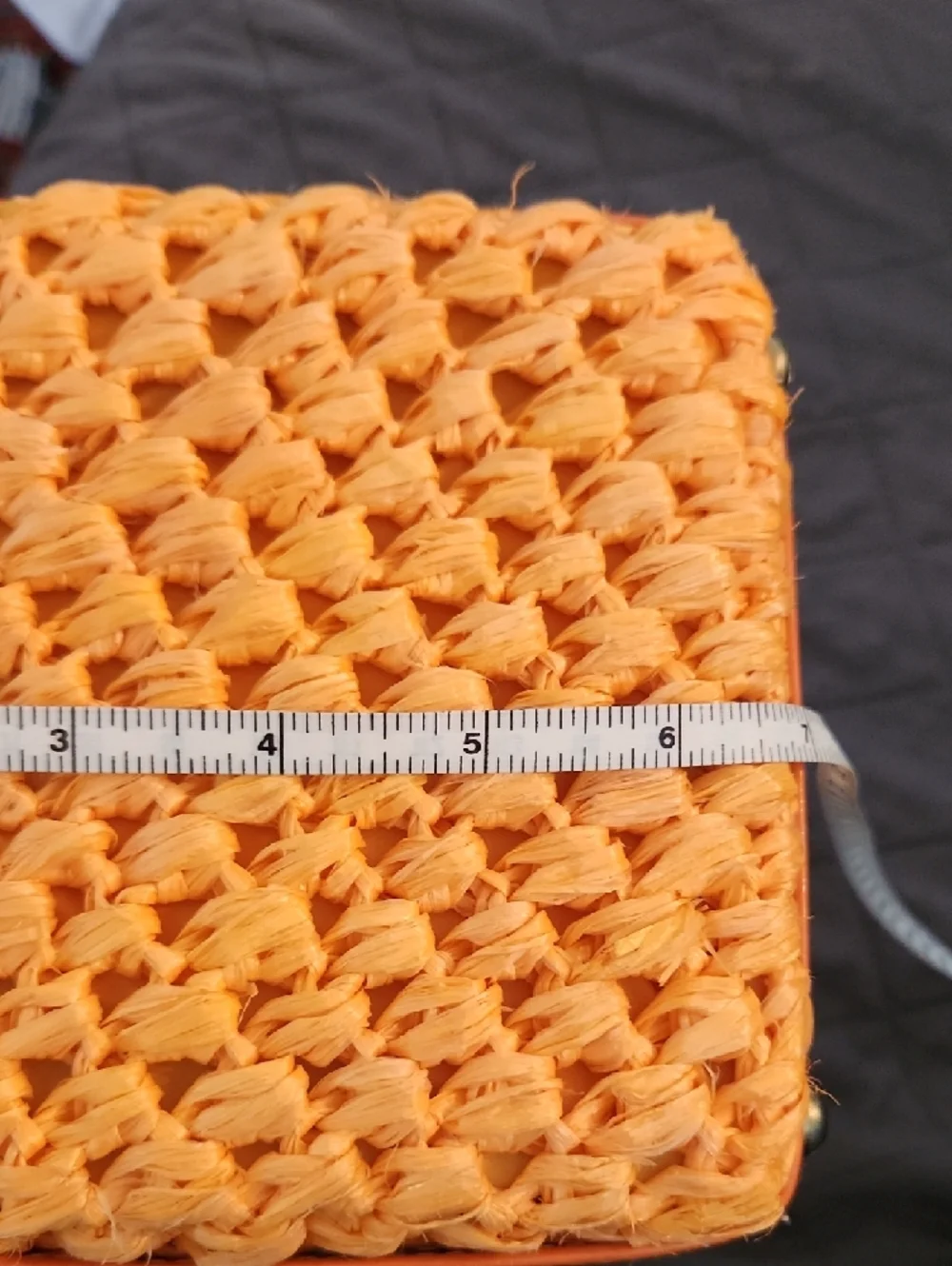Vintage Bag By Donna, John Wind Imports Woven‎ Orange Bag With Turn-Lock Closure